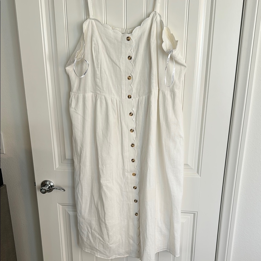 City Chic White Buttoned Spaghetti Strap Sundress